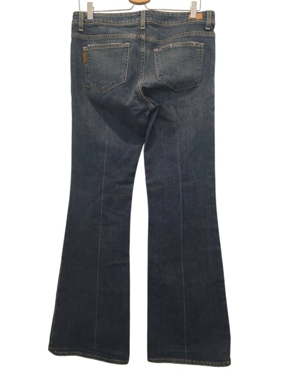 Y2K PAIGE Premium Denim ROBERTSON Mid-Rise Blue Flare Jeans Sz 30 - Made In USA - Picture 2 of 9